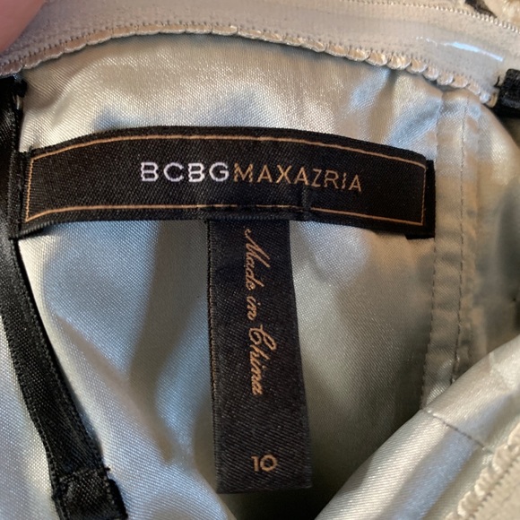 BCBG strapless babydoll prom/cocktail/formal black and white maxi dress - Picture 6 of 9